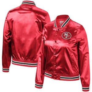 San Francisco 49ers Women's Lightweight Satin Full-Snap Jacket